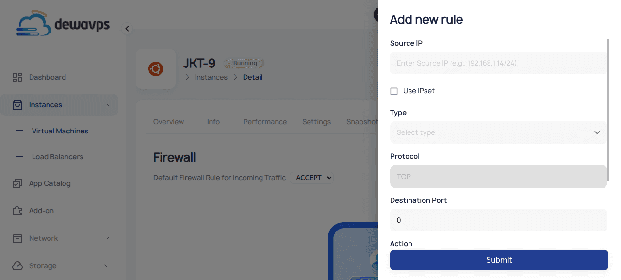 Create Firewall Rule Form