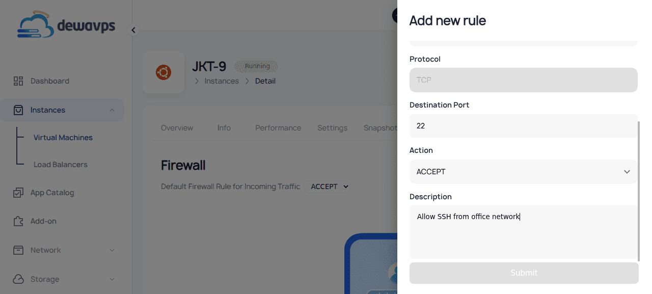 Filled Firewall Form
