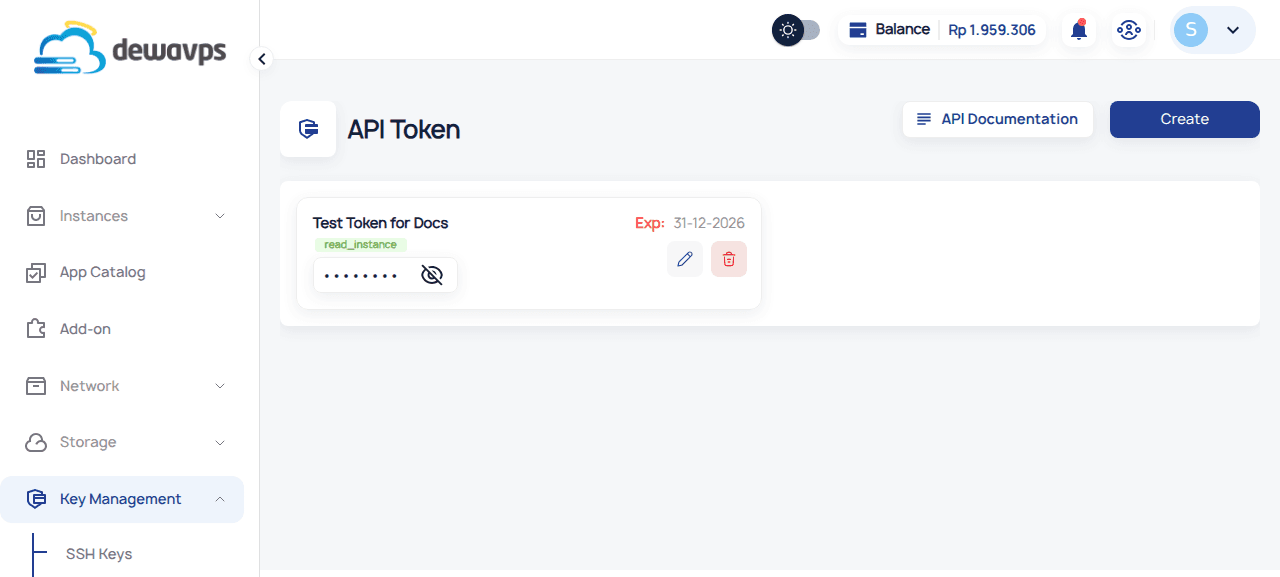 API Token Created