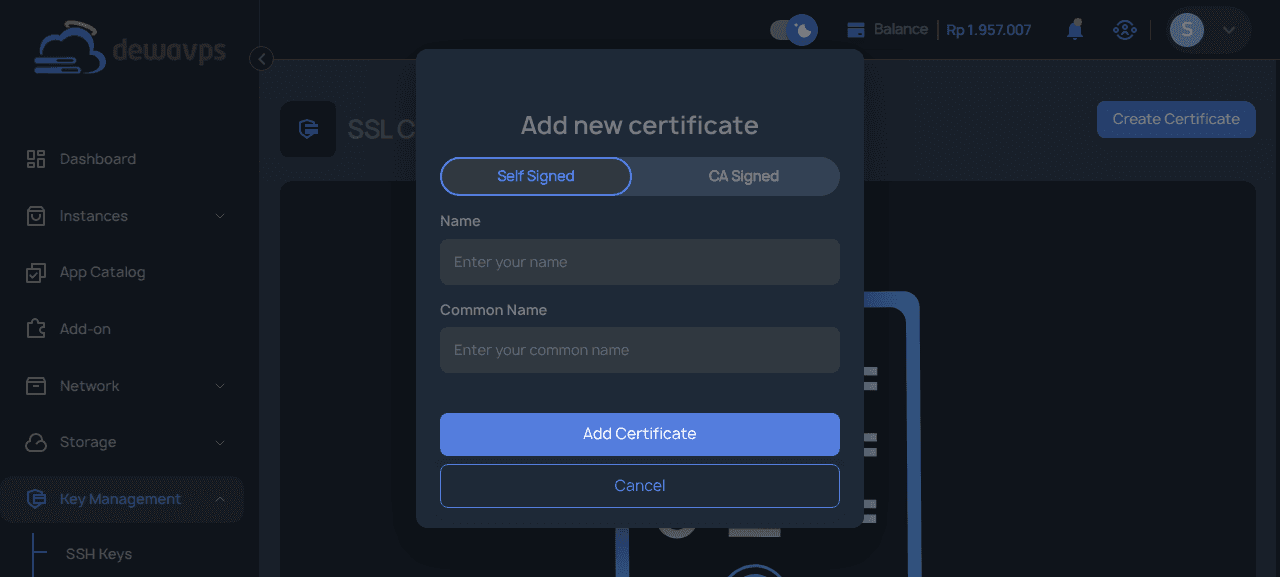 Create Certificate Form