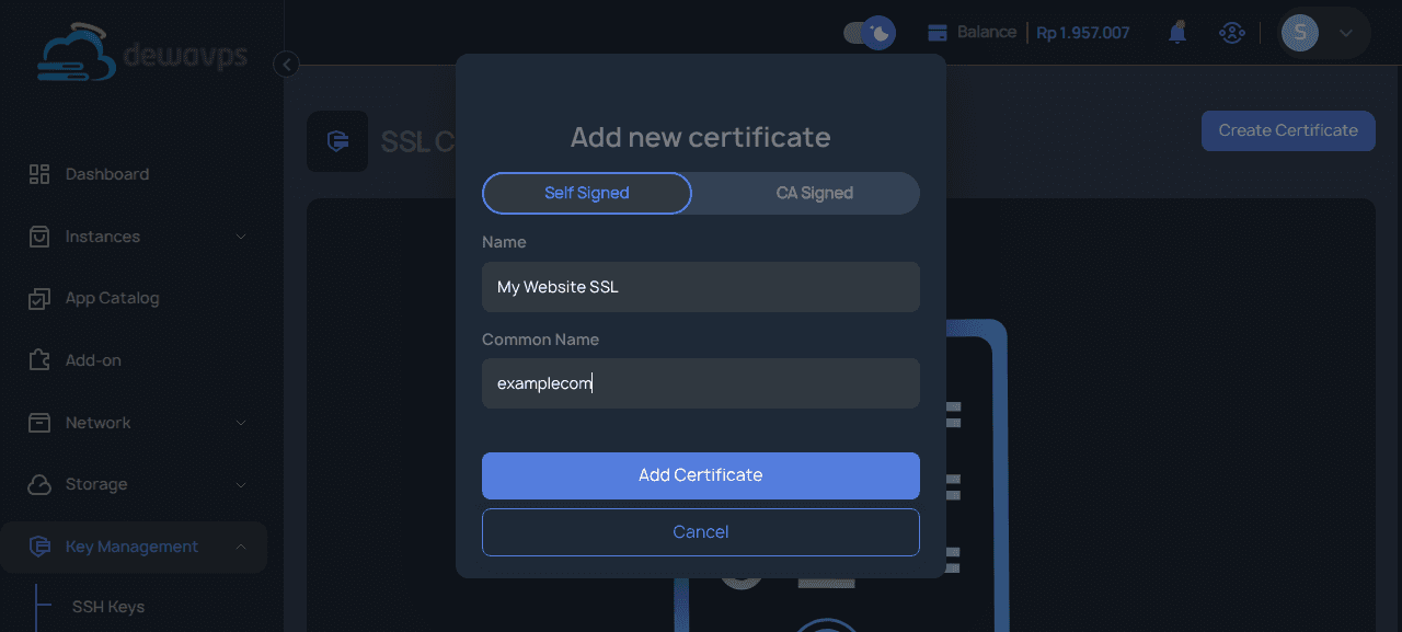 Filled Certificate Form